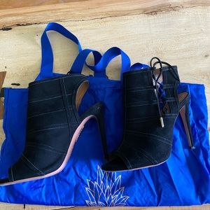 Aquazzura black suede heels